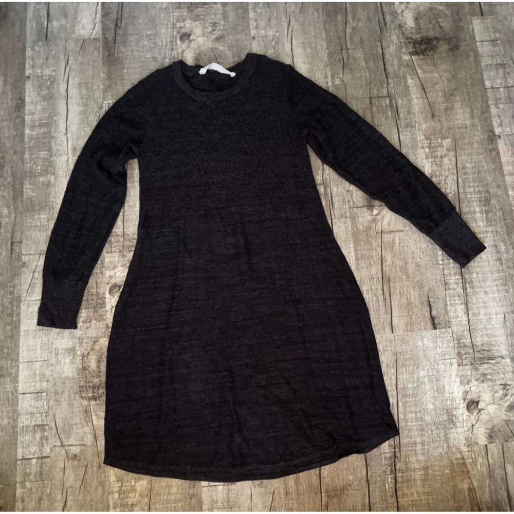 Athleta Womens Charcoal Gray Marl Long Sleeve Knit Sweater Dress‎ Size M